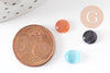 Cabujón de cristal ojo de gato redondo multicolor 7 mm, creación de joyas, X20 G2291