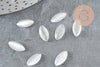 Cabujón de cristal ojo de gato blanco marquesa, suministros creativos, cabujón, cristal de cúpula, 12x6 mm, X20 G2284
