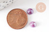 Iridescent porcelain round dome cabochon, creative supplies, cabochons, purple porcelain, handmade, 9mm, set of 20 (3 GR) -G1550