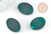 Oval green cat's eye glass cabochon, oval cabochon, glass cabochon, jewelry creation, vintage cabochon, 5x18mm, unit-G1026