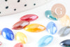 Iridescent porcelain marquise dome cabochon, multicolored cabochons, porcelain, 12mmx6mm, set of 10, G2281