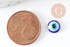 Cabujón redondo de resina azul mal de ojo, suerte, cabujón de plástico, gri-gri, 8 mm, X20 (2,7 g) G0303