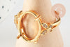 Anillo de cabujón de circonio de latón dorado ajustable, joya vintage, creación de joyas, anillo de cabujón, 17 mm, X1 G3959