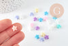 Perle étoile plastique multicolore plastel,pendentif acrylique,création bijoux plastique coloré, 10mm, X30G4051