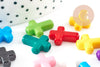 Plastic cross bead, acrylic pendant, bead, pendant, colored plastic, 16mm, X10 G1272