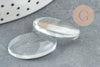 Cabujón de vidrio transparente ovalado, cabujón de vidrio, medallón de vidrio, creación de joyas, 25 mm, X10 G0269