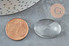 Cabujón de vidrio transparente ovalado, cabujón de vidrio, medallón de vidrio, creación de joyas, 25 mm, X10 G0269