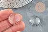 Cabujón redondo de vidrio transparente, cabujón de vidrio, creación de joyas, cabujón transparente, 22 mm, X5 G5372