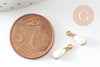 Raw brass drop pendant with white enamel, creative supplies, golden brass, drop pendant, 11mm, X10 G0808