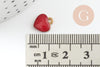 Golden red enamel heart pendants, heart pendant, creative supplies, raw brass, love pendant, 10mm, X10 G1911