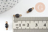 Conector ovalado de latón crudo esmalte negro, latón dorado, colgante ovalado, 10,5 mm, X10 G3351