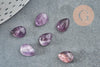 Amethyst drop cabochon, drop cabochon, natural amethyst, natural stone jewelry making, 8x6mm, unit, G2271