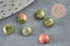 Unakite cabochon, round cabochon, natural unakite, turquoise cabochon, 6mm cabochon, natural stone, 6mm, X1 G1133