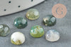 Green moss agate cabochon 8mm, round cabochon, natural moss agate, stone cabochon, moss agate, X1 G2422