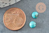 Natural turquoise howlite cabochon 6mm, round natural stone cabochon, X1 G1010
