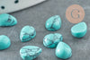 Cabochon goutte turquoise synthétique 8x6mm,cabochoncréation bijoux pierre, X1 G7653