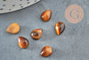 Cabochon goutte Œil de tigre naturel 8x6mm , création bijoux pierre, X1G7572