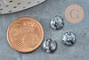 Cabochon obsidienne neige, cabochon rond, obsidienne naturelle,pierre naturelle, cabochon pierre, création bijoux,8mm, X1 G0421