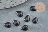 Black obsidian drop cabochon, natural obsidian, natural stone, stone cabochon, jewelry creation, 6x8mm, X1 G2272