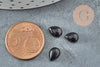 Black obsidian drop cabochon, natural obsidian, natural stone, stone cabochon, jewelry creation, 6x8mm, unit, G2272