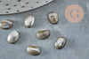 Cabochon ovale nacre noire, coquillage naturel, cabochon nacre, création bijoux, cabochon coquillage, nacre naturelle,8x6mm, X1 G1083
