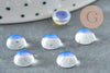 Cabujón de vidrio semicircular AB de opalita iridiscente transparente de 8 mm, accesorios para la creación de joyas, X1 G8333 