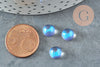 Clear iridescent opalite AB half round glass cabochon 8mm, accessories for jewelry creation, X1 G8333 