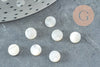 Cabujón redondo de nácar blanco, cabujón de concha, cabujón de nácar, concha de nácar natural, 6-6,5 mm, X1 G2715