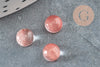 Cabujón rosa piedra sandía 6 mm, cabujón redondo, cabujón sandía, creación de joyería cabujón rosa, X1 G1626