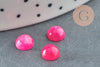 Fuchsia pink jade cabochon, creative supplies, round cabochon, natural jade, pink jade, natural stone, 6mm, X1 G1411