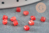 Square cabochon natural jade tinted red faceted 2.5mm, cabochon for stone jewelry creation, X1 G8599