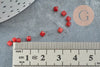 Natural jade square cabochon tinted red faceted 2.5mm, cabochon for stone jewelry creation, unit G8599