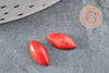 Red coral marquise cabochon, natural coral, 10x8mm, jewelry creation, natural stone, 5x10mm, X1 G3372
