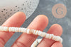 Cuentas de concha heishi blancas naturales de 5-6 mm, rondelle de concha blanca marfil natural, hilo de 40 cm, X1 G1814