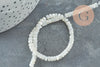 Perla heishi de nácar blanca natural, tubo de concha de marfil, perla de concha, 2x4 mm, alambre de 20 cm, X1 G4475