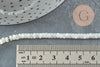 Perla heishi de nácar blanca natural, tubo de concha de marfil, perla de concha, 2x4 mm, alambre de 20 cm, X1 G4475