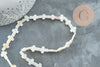 Natural white mother-of-pearl cross bead, cross bead, white shell, 12mm, 38cm wire, X1 G3053
