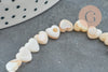 Perle coeur nacre blanche naturelle 6mm ,nacre blanche,perle coeur nacre,coquillage blanc, le fil de 39cm, X1 G5862