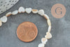 Perle coeur nacre blanche naturelle 6mm ,nacre blanche,perle coeur nacre,coquillage blanc, le fil de 39cm, X1 G5862