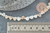 Natural white mother-of-pearl heart bead 6mm, white mother-of-pearl, mother-of-pearl heart bead, white shell, 39cm wire, X1 G5862