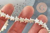 Natural white iridescent mother-of-pearl star bead, mother-of-pearl star, star pendant, white shell, 8-9mm, 39cm wire, X1 G6611