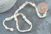Perla de nácar blanca natural cuadrada, perla de nácar natural, concha blanca, 8-9 mm, alambre de 40 cm, X1 G3873