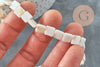 Perla de nácar blanca natural cuadrada, perla de nácar natural, concha blanca, 8-9 mm, alambre de 40 cm, X1 G3873