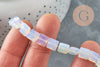 Square opalite bead 12mm, natural stone jewelry, synthetic opal, stone bead, 20cm thread, X1 G5881