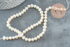 White natural pearl, grade A, potato pearl, pierced pearl, cultured pearl, freshwater pearl, 6-7mm, wire 36cm, X1 G0549