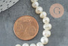White natural pearl, grade A, potato pearl, pierced pearl, cultured pearl, freshwater pearl, 6-7mm, wire 36cm, X1 G0549