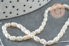 White natural pearl, grade A, rice grain pearl, pierced pearl, cultured pearl, freshwater pearl, 3-6mm, 35cm wire, X1 G0145