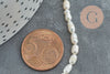 White natural pearl, grade A, rice grain pearl, pierced pearl, cultured pearl, freshwater pearl, 3-6mm, 35cm wire, X1 G0145