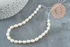 Perla de grano de arroz blanco natural 5-7 mm grado A, perla de agua dulce perforada, perla de agua dulce, alambre de 18 cm, X1 G6832