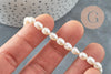 Natural white rice grain pearl 5-7mm grade A, pierced freshwater pearl for jewelry creation, freshwater pearl, 18cm thread G6832